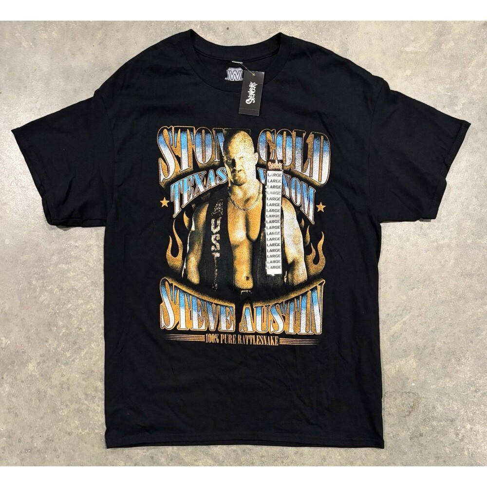 Stone Cold Steve Austin Shirt Mens Large Black WWE Wrestling Ripple Junction NWT